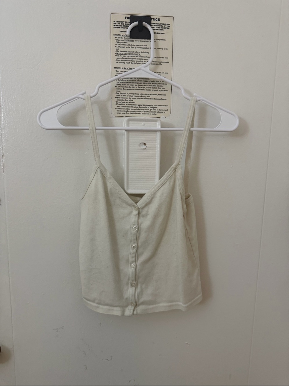 Brandy Melville Cream Button-Down Cami Tank